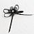 Black Self-Adhesive Satin Bow With Diamante Flower - 12 Pack