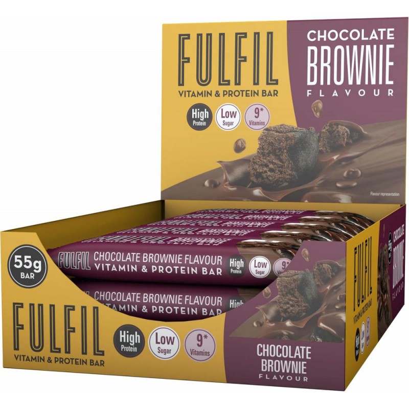 Fulfil Chocolate Brownie Flavour Vitamin & Protein Bar (55g) Fulfil Chocolate Brownie Flavour Vitamin & Protein Bar (55g)