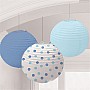 Blue Dots Paper Lantern Decorations - 24cm Blue Dots Paper Lantern Decorations - 24cm
