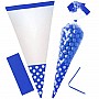 Bright Royal Blue Polka Dot Cello Sweet Cones - 24cm