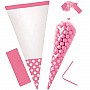 New Pink Polka Dot Cello Sweet Cones - 24cm