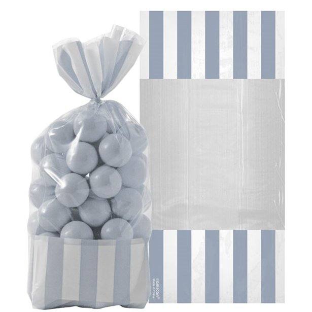 Silver Stripe Cello Sweet Bags - 27cm Silver Stripe Cello Sweet Bags - 27cm