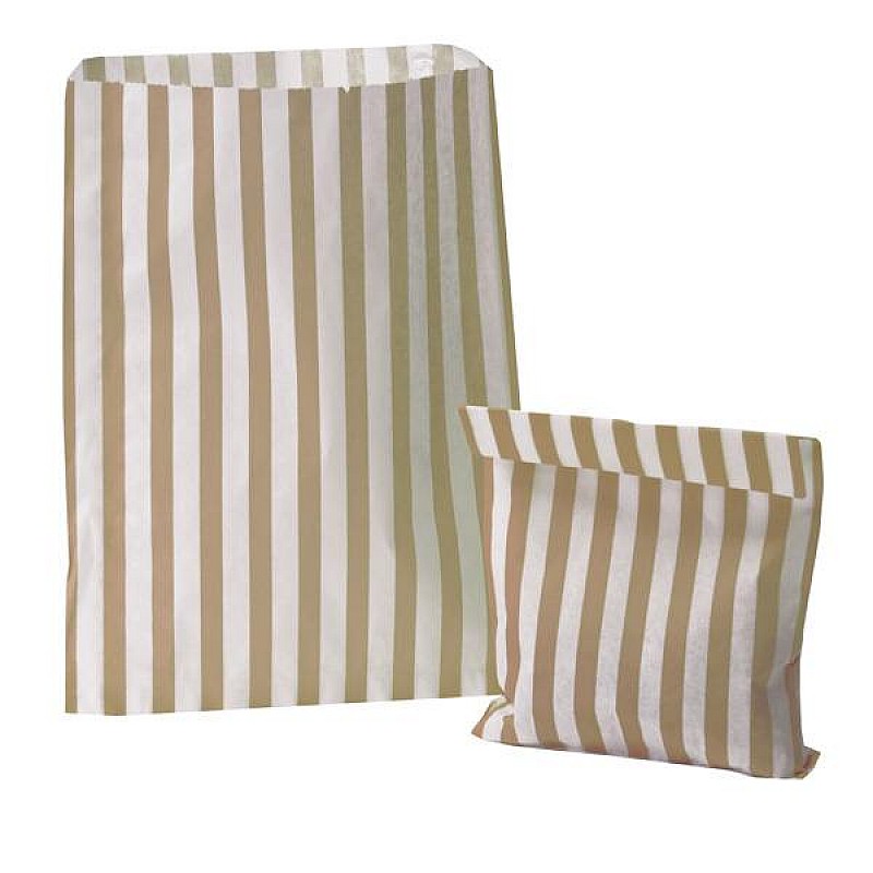 Gold Candy Stripe Paper Bags