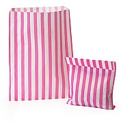 Bright Pink Candy Stripe Paper Bags x 20 Count Bright Pink Candy Stripe Paper Bags x 20 Count