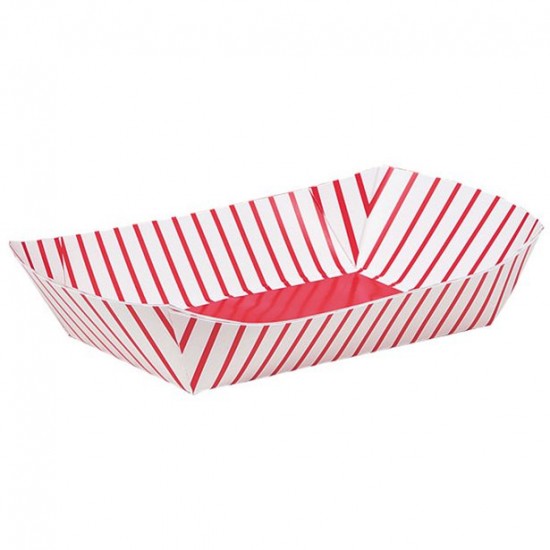 Red & White Stripe Snack Trays