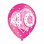 Age 40 Pink Latex Balloons (6pk)