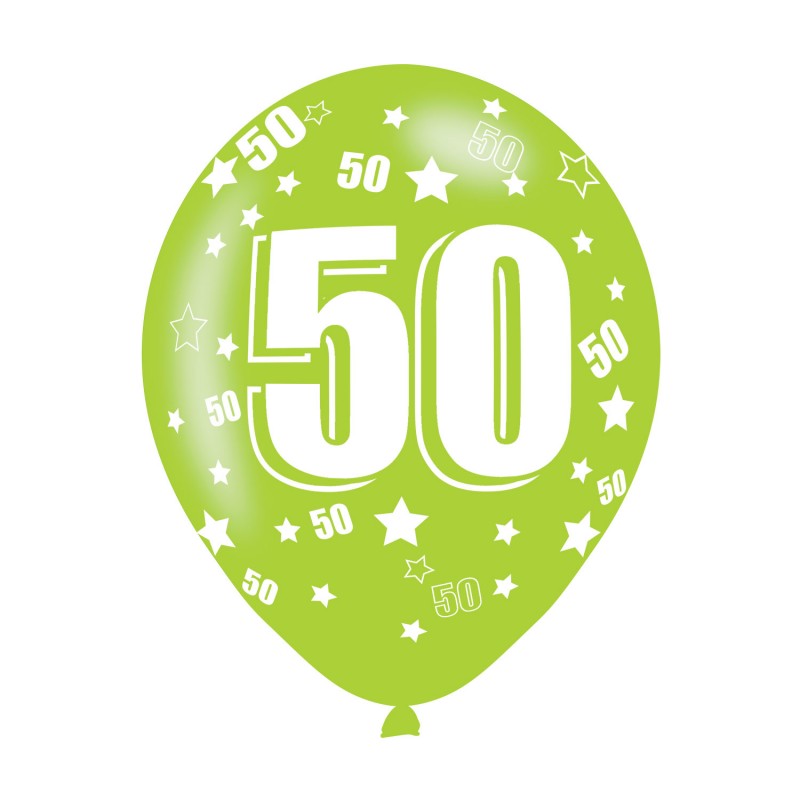 Age 50 Assorted Colours Latex Balloons (6pk) Age 50 Assorted Colours Latex Balloons (6pk)