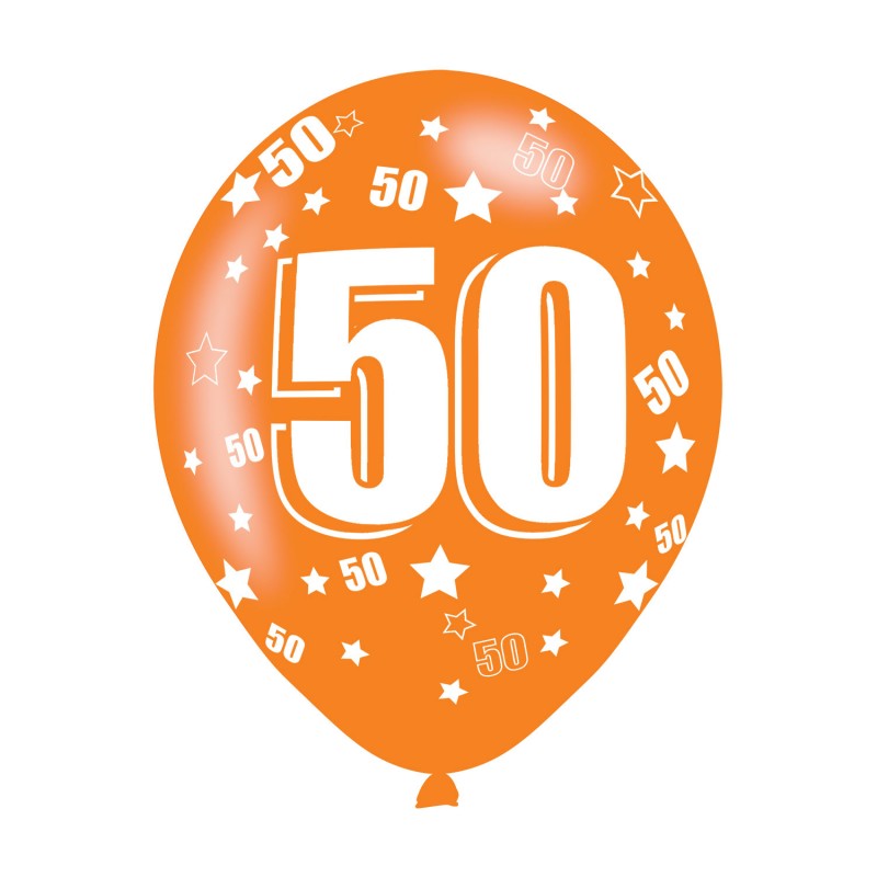 Age 50 Assorted Colours Latex Balloons (6pk) Age 50 Assorted Colours Latex Balloons (6pk)