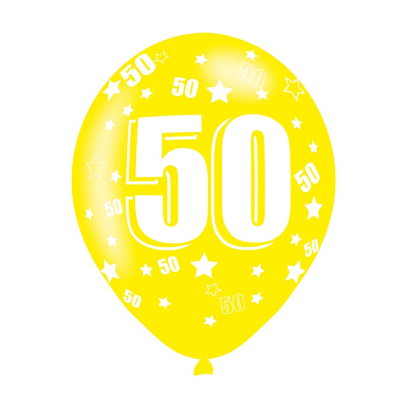 Age 50 Assorted Colours Latex Balloons (6pk) Age 50 Assorted Colours Latex Balloons (6pk)