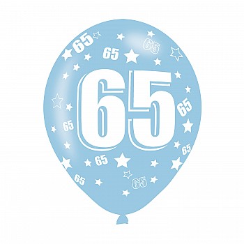 Age 65 Assorted Colours Latex Balloons (6pk) Age 65 Assorted Colours Latex Balloons (6pk)