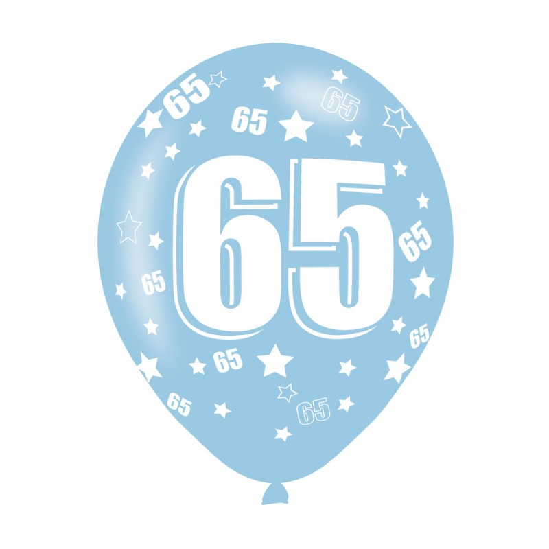 Age 65 Assorted Colours Latex Balloons (6pk) Age 65 Assorted Colours Latex Balloons (6pk)
