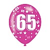 Age 65 Assorted Colours Latex Balloons (6pk)