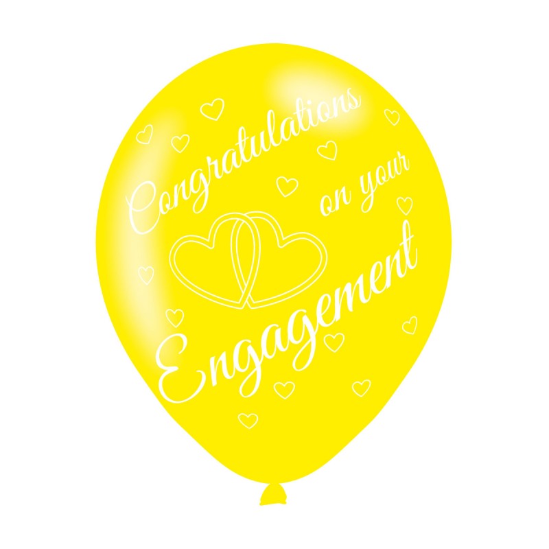 Engagement Assorted Colours Latex Balloons (6pk) Engagement Assorted Colours Latex Balloons (6pk)