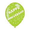 Happy Anniversary Assorted Colours Latex Balloons (6pk)