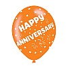 Happy Anniversary Assorted Colours Latex Balloons (6pk)