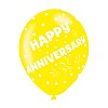 Happy Anniversary Assorted Colours Latex Balloons (6pk)