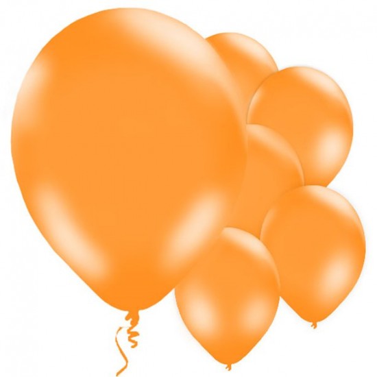 Orange Metallic Latex Balloons - 11"