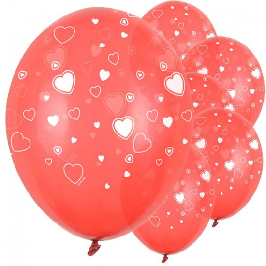 Red Hearts Latex Balloons - 11