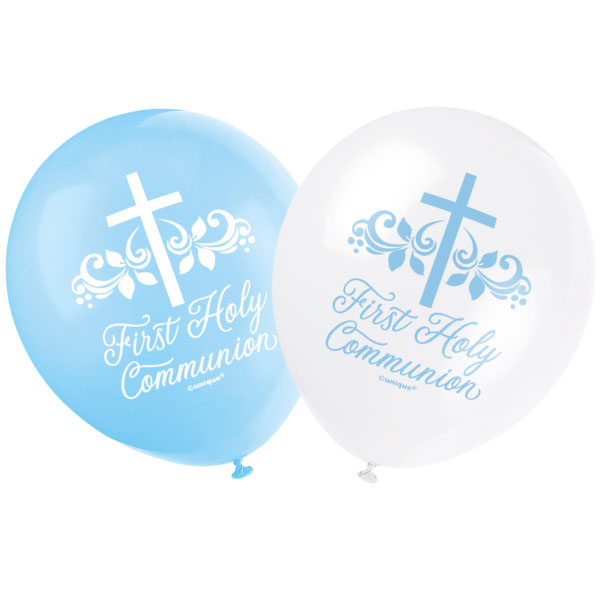 First Holy Communion Blue Balloons 12" (8pk)