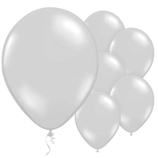 Silver Balloons - 11 Metallic Latex (10pk)
