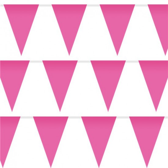 Bright Pink Plastic Bunting - 10m (each)