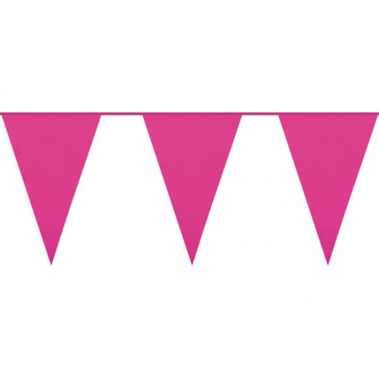 Giant Bright Pink Plastic Bunting - 10m (each)