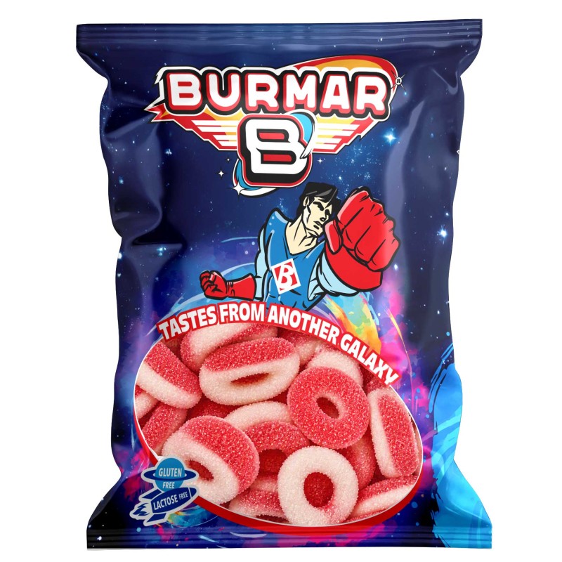 Burmar Fizzy Strawberry Rings 1kg Burmar Fizzy Strawberry Rings 1kg