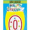 Numeral 0 Glitter Candle with Cake Decor