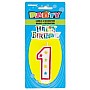 Numeral 1 Glitter Candle with Cake Decor