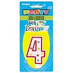 Numeral 4 Glitter Candle with Cake Decor Numeral 4 Glitter Candle with Cake Decor