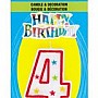 Numeral 4 Glitter Candle with Cake Decor Numeral 4 Glitter Candle with Cake Decor