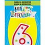 Numeral 6 Glitter Candle with Cake Decor Numeral 6 Glitter Candle with Cake Decor