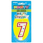 Numeral 7 Glitter Candle with Cake Decor
