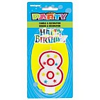 Numeral 8 Glitter Candle with Cake Decor Numeral 8 Glitter Candle with Cake Decor