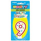 Numeral 9 Glitter Candle with Cake Decor