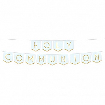 Blue Botanical 'Holy Communion' Paper Banner - 2.5m