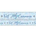 New First Holy Communion Blue Holographic Foil Banner - 2.7m