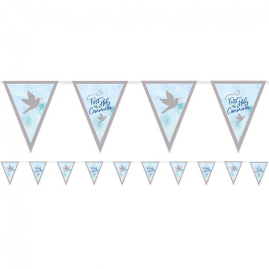 Blue First Holy Communion Pennant Banners - 4m