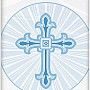 Blue Radiant Cross Plastic Tablecover 1.37m X 2.13m