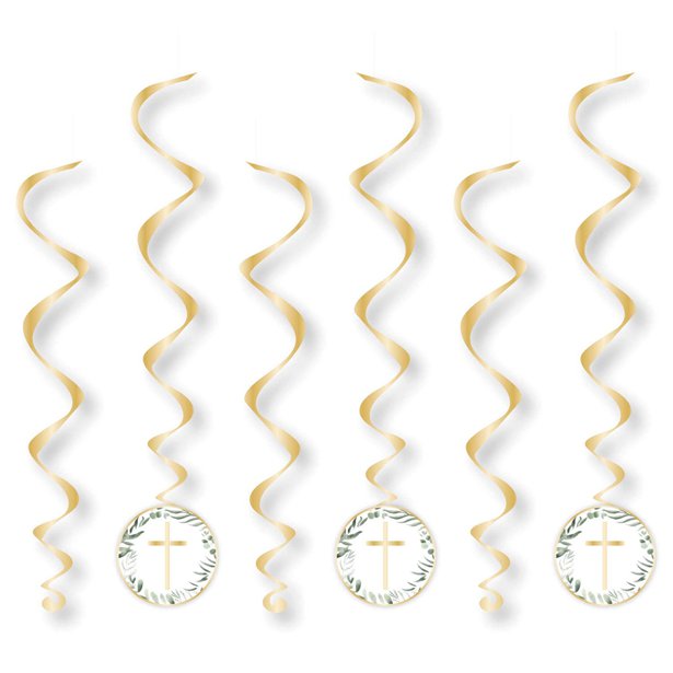 Botanical Celebration Cross Hanging Swirl Decorations