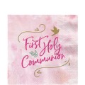 Pink First Holy Communion Luncheon Napkins - 33cm (16pk)