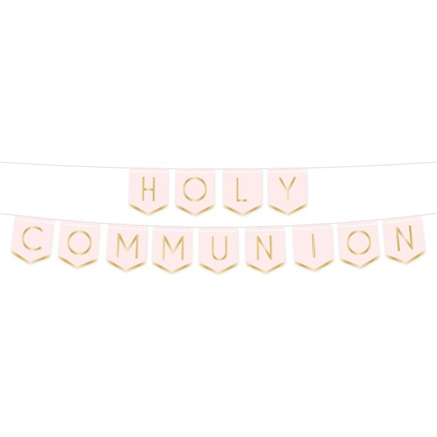 Pink Botanical 'Holy Communion' Paper Banner - 2.5m