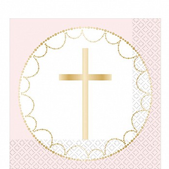 Pink Botanical Celebration Luncheon Napkins - 33cm