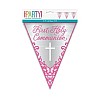 Pink First Holy Communion Foil Pennant Banners - 9ft