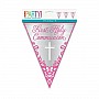 Pink First Holy Communion Foil Pennant Banners - 9ft