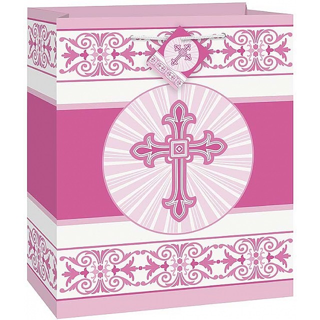 Pink Radiant Cross Medium Gift Bag Pink Radiant Cross Medium Gift Bag