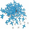 Foil Radiant Cross Blue Religious Confetti