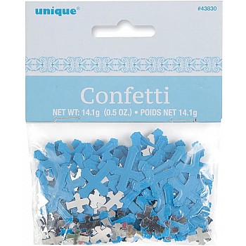 Foil Radiant Cross Blue Religious Confetti Foil Radiant Cross Blue Religious Confetti