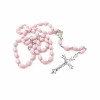 Pink Communion Rosary Beads