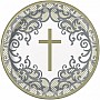 Gold Cross Paper Plates - 23cm (8pk)
